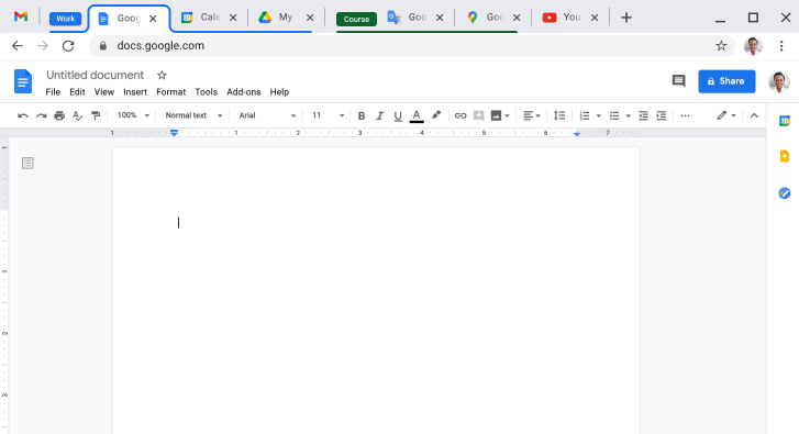 Chrome browser window displaying the combination of multiple tabs into a tab-group.